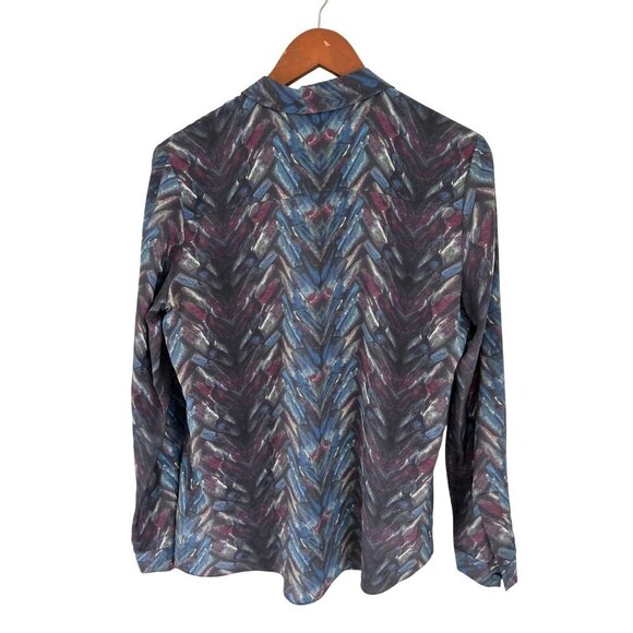 Thomas Pink 100% Silk Long Sleeve Abstract Print Button-Up Shirt Size 10 Multico - Picture 5 of 8